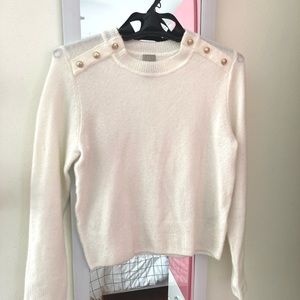 H&M White sweater with gold buttons size small- not sold anymore!!